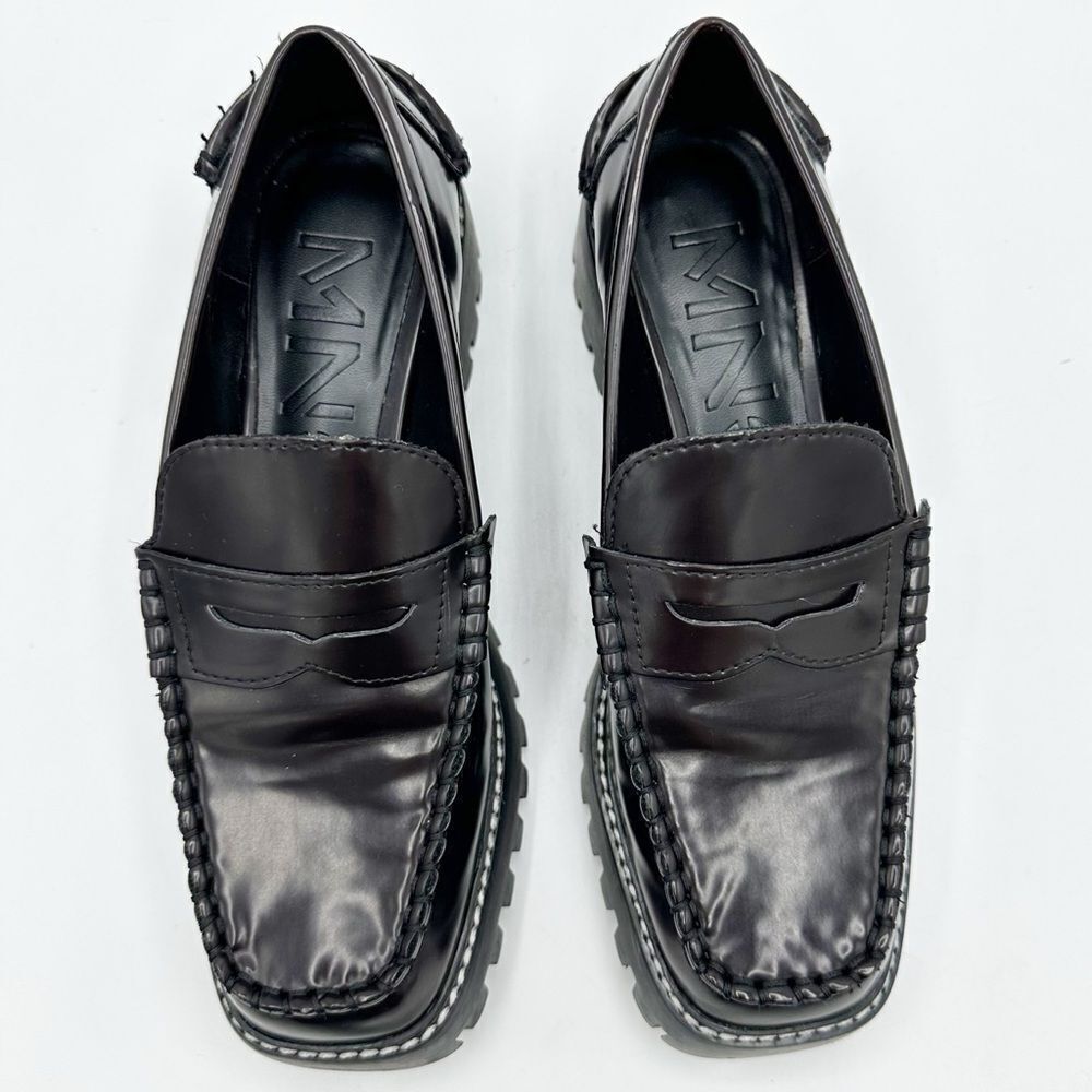 Mango Track Sole Leather Slip-On Loafer with Track‎ Sole Deep Burgundy Sz 7.5 - Picture 5 of 14